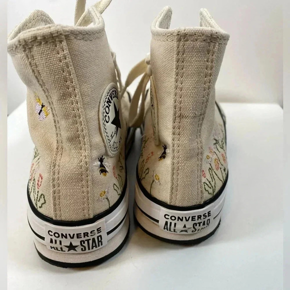 Converse Chuck Taylor All Star Lift Platform Hightops Floral Embroidery - Ivory - Picture 13 of 14